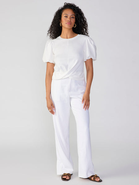 Puff Sleeve Shirttail Tee ~ White – Chic Streets