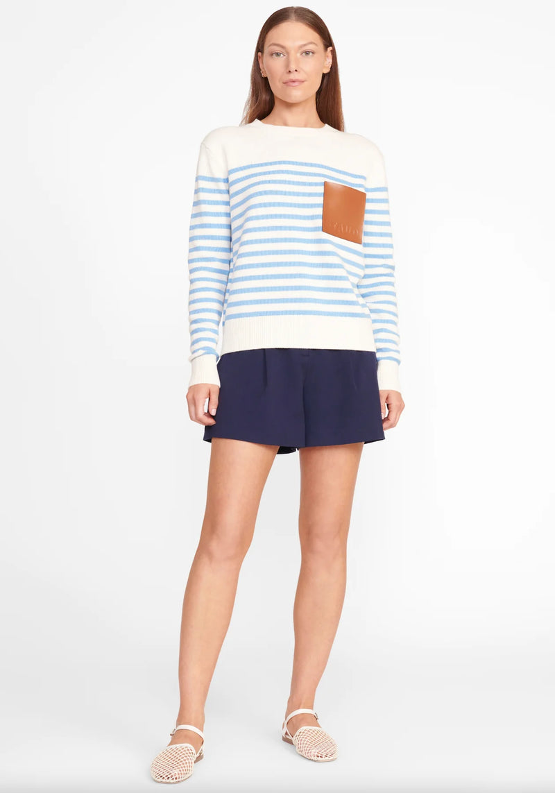 Sunset Sweater ~ Azure Breton Stripe