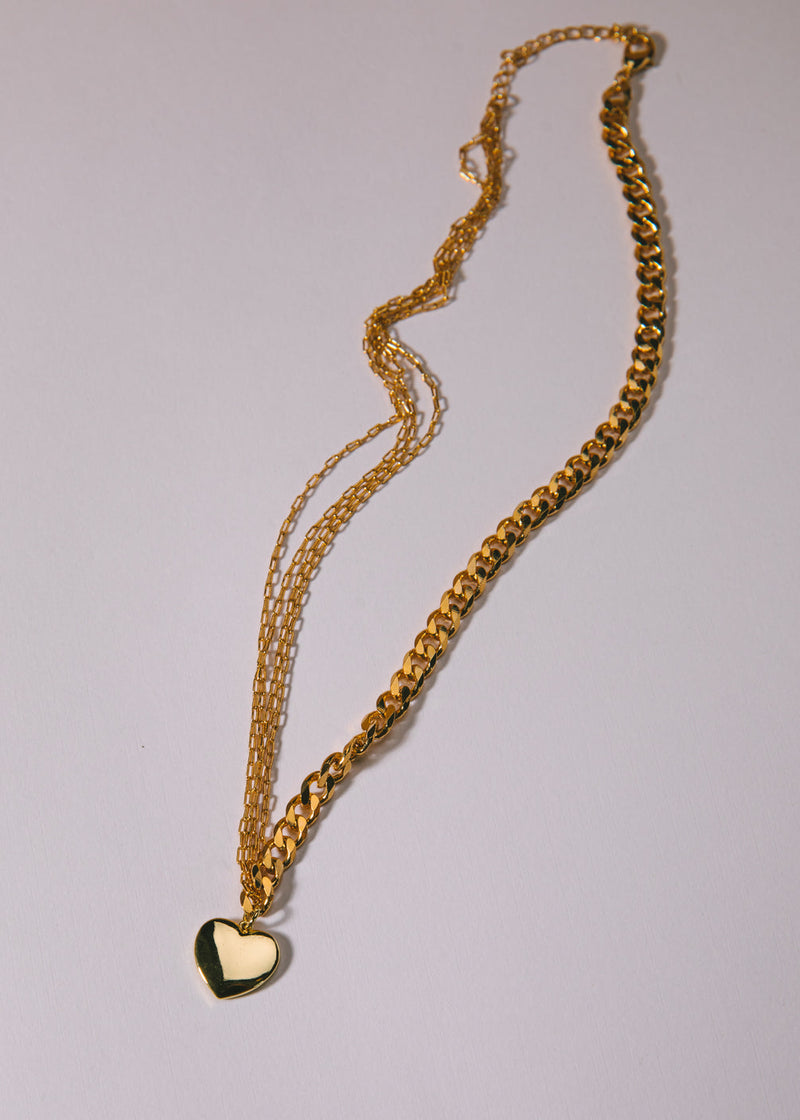 Multi Gold Heart Necklace