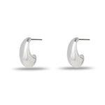 Dome Mini Hoop Earrings ~ Silver