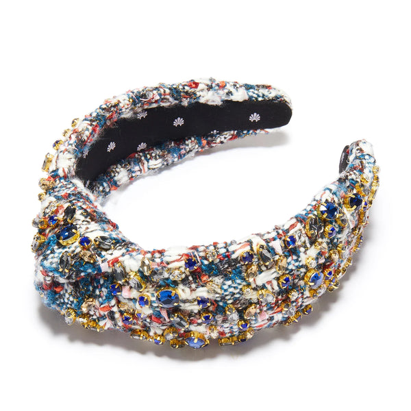 Indigo Fields Tweed Mixed Crystal Headband – Chic Streets