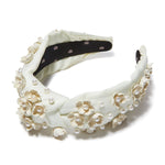 Daisy Embellished Knotted Headband ~ Ivory