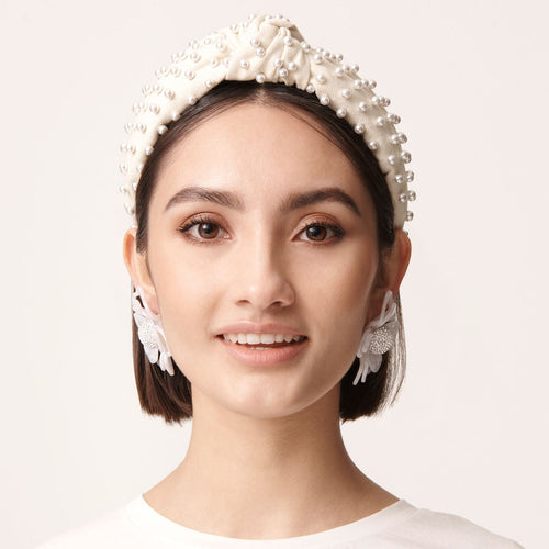 Ivory Woven Pearl Headband