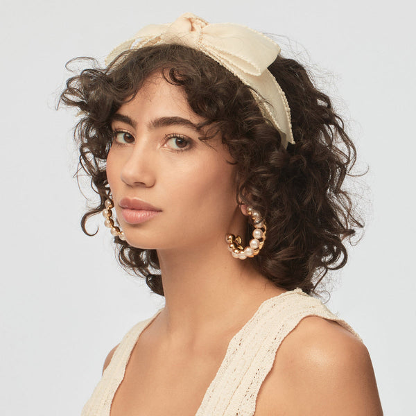 NEW Lele Sadoughi Ivory Flat Studded HB NEW Lele Sadoughi Ivory Flat Studded HB Hair Accessories main image 4