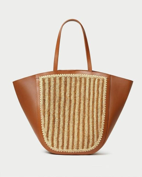 Tod's Clutch Bag In Raffia Mini In Brown