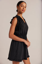 Ruffle Sleeve Mini Dress - Vintage Black
