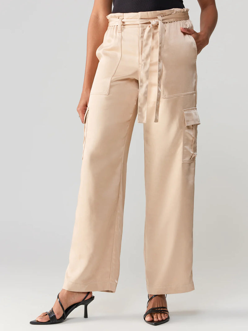 All Tied Up High Rise Cargo Pant Moonlight Beige