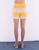 Rugby Stripe Shorts ~ Blush Yellow Flame