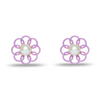 Marigold Button Earrings ~ Lilac