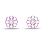 Marigold Button Earrings ~ Lilac