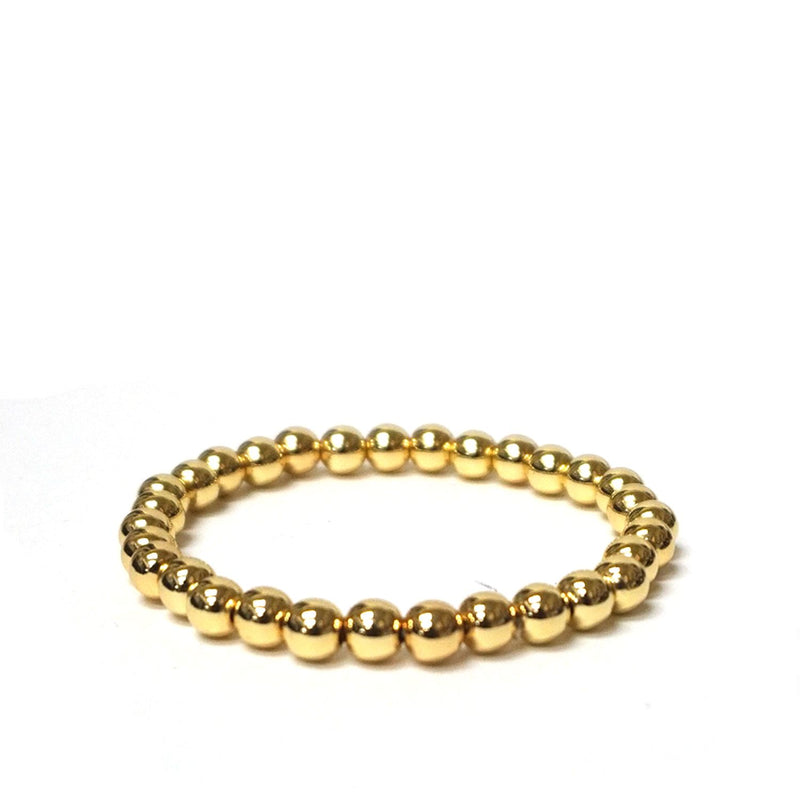 6mm Gold Beaded Brass Ball Bracelet