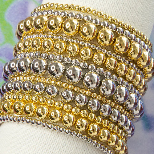 4mm Brass Beaded Ball Bracelet ~ Gold