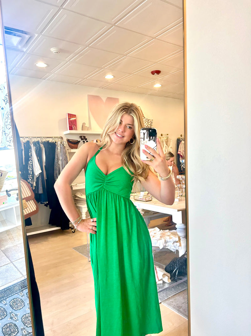 Tie Back Dress - Verde