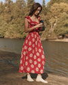 The Havana Dress ~ True Red Dancing Floral