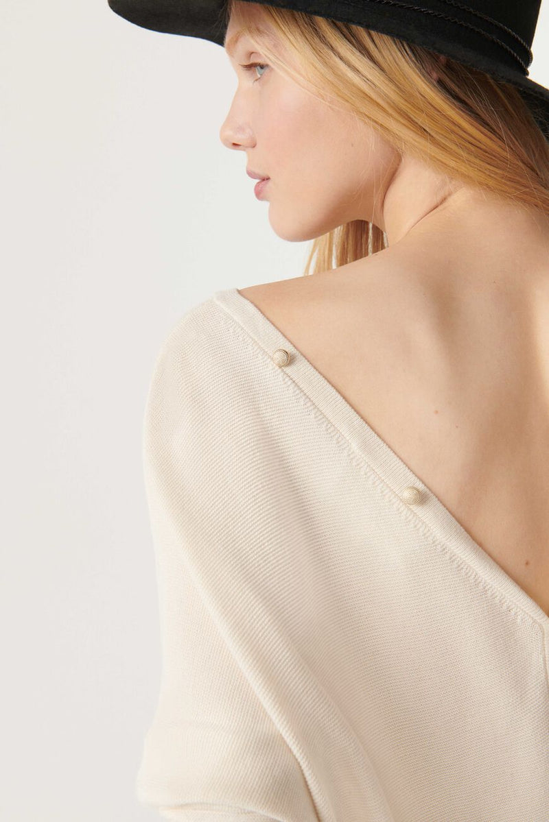 Elsy Backless Sweater ~ Off-White