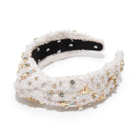 Nutcracker Embellished Knotted Headband ~ Ivory – Chic Streets display picture 1