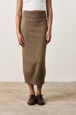 Marie Knit Skirt ~ Khaki