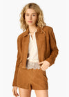 Sullivan Suede Cropped Jacket ~ Cognac