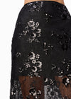 Aylin Sequin Lace Midi Skirt ~ Black