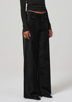 Loll Mid Rise Baggy Velvet ~ Black