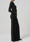 Loll Mid Rise Baggy Velvet ~ Black