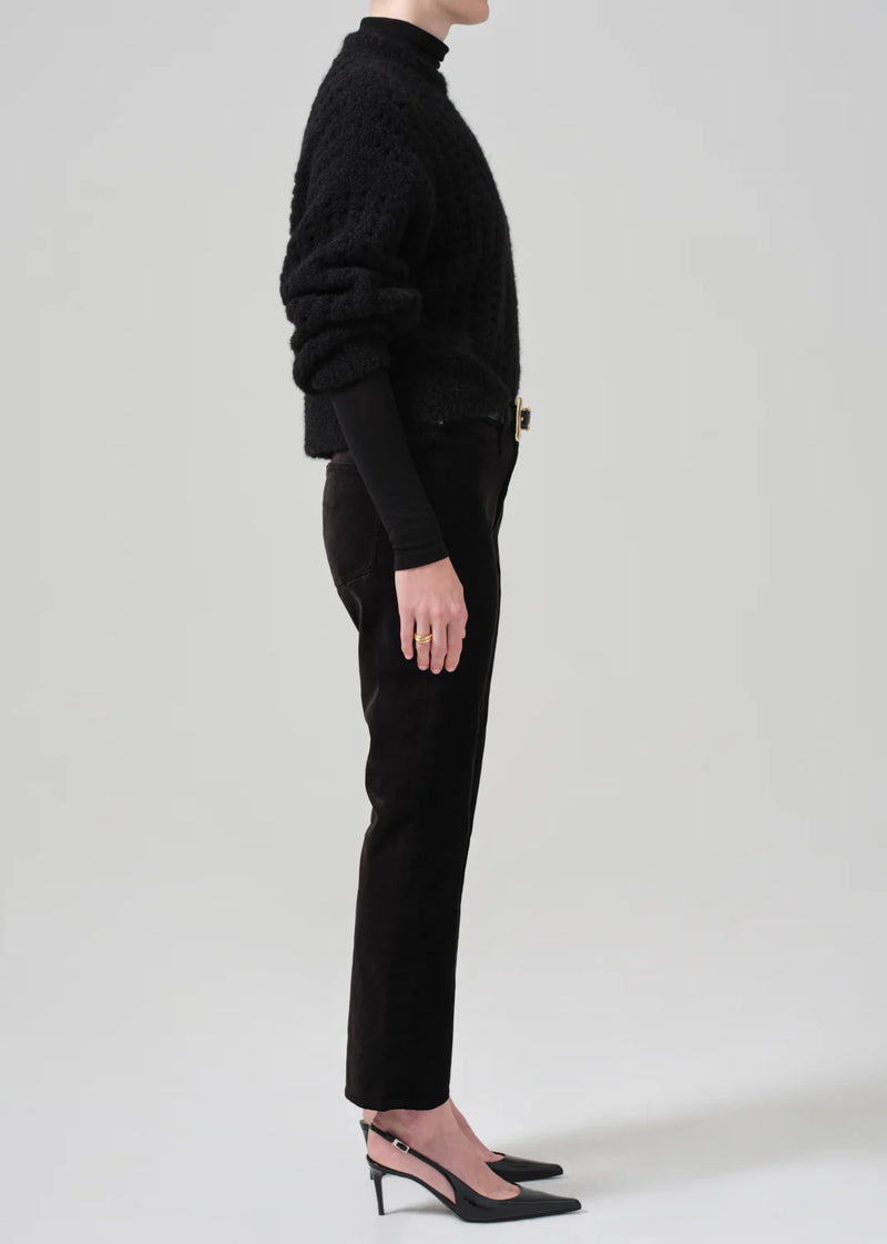 Isola Cropped Trouser Velvet ~ Black