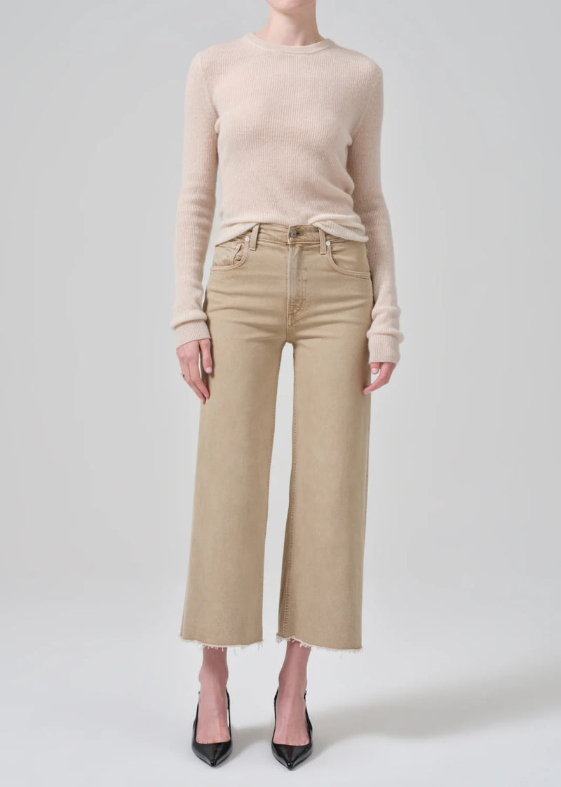 Lyra Wide Leg Crop ~ Porcini