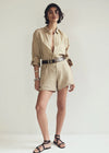 Brynn Drawstring Linen Short ~ Gobi