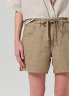 Brynn Drawstring Linen Short ~ Gobi