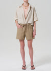 Brynn Drawstring Linen Short ~ Gobi