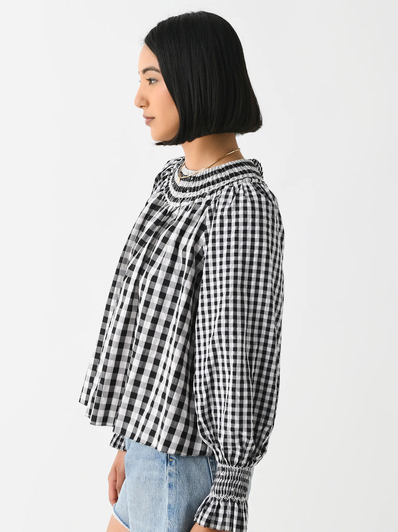 Hayes Blouse ~ Black and White Gingham