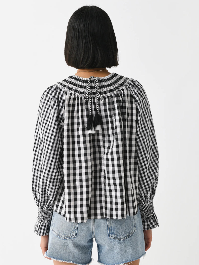 Hayes Blouse ~ Black and White Gingham