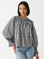 Hayes Blouse ~ Black and White Gingham