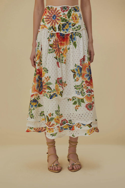 Delicate Garden Midi Skirt