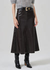 Cassia Leather Skirt ~ Chocolate Brown