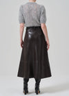 Cassia Leather Skirt ~ Chocolate Brown