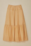 Khaki Yoke Maxi Skirt