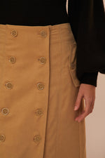 Yoked Midi Skirt ~ Brown