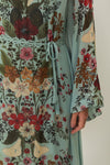 Blue Beauty Bouquet Long Sleeve Maxi Dress