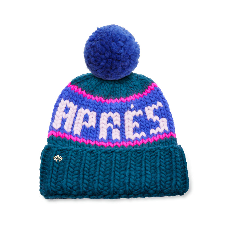 The Apres Beanie ~ Navy Forest Multi