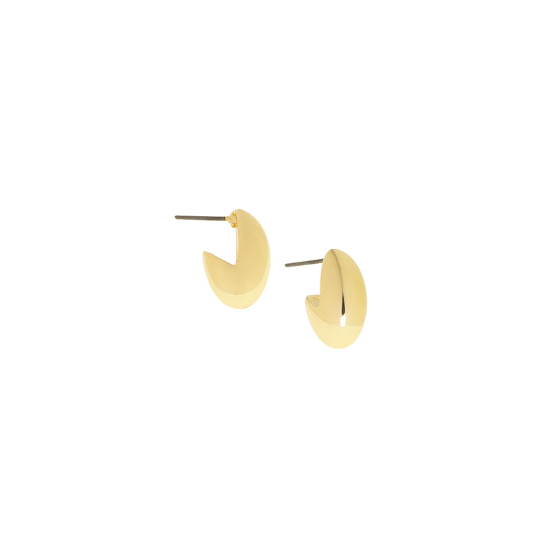 Elongated Bean Post Earring ~ Gold