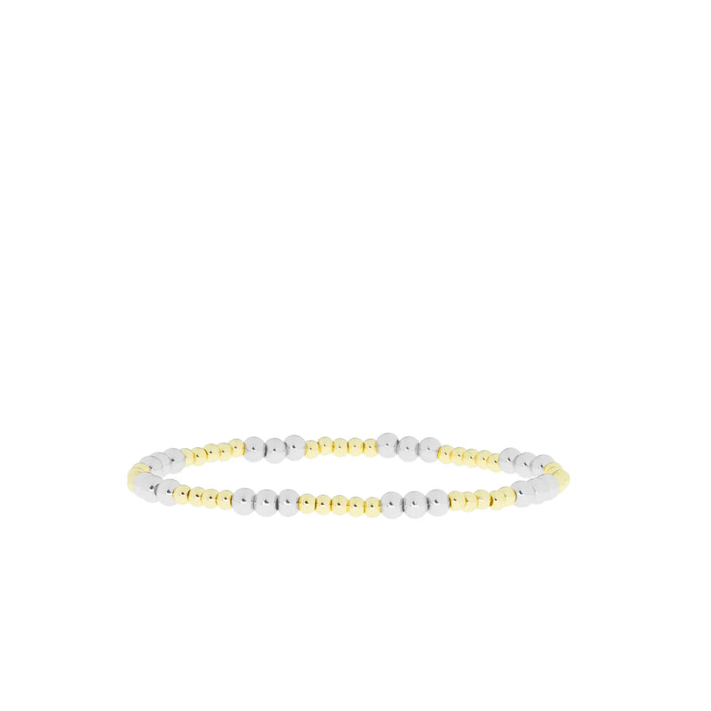 3mm X 4mm Patterned Ball Bracelet ~ Silver/Gold