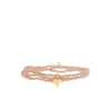 Mini Stretch Bracelet Wrap with Puffed Heart Charm ~ Gold/Blush