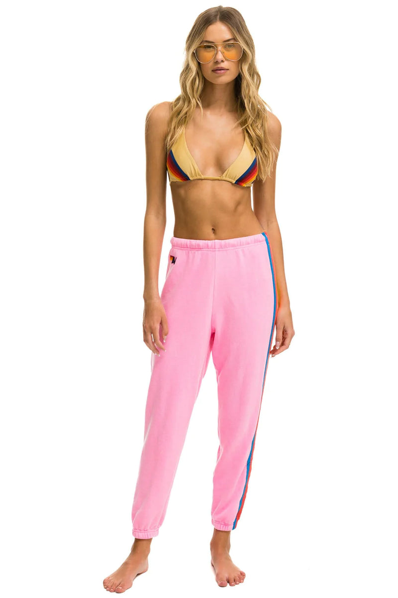 5 Stripe Sweatpants ~ Neon Pink – Chic Streets