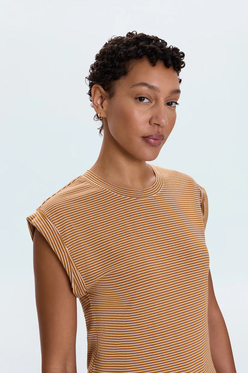 Olivia Twisted Sleeve Marina ~ Dark Rum Stripe