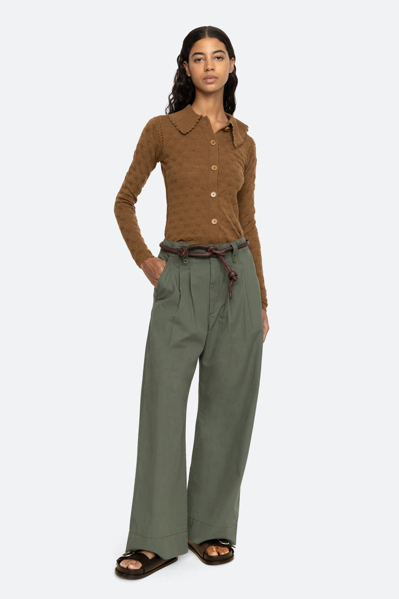 Samaka Pants W/ Belt ~ Thyme