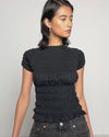 Sissi Smocked Top ~ Jet Black