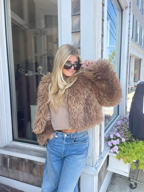 Jordyn Faux Fur Jacket ~ Latte