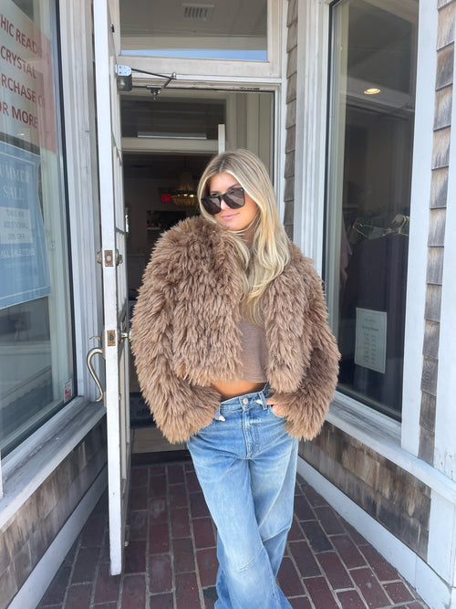 Jordyn Faux Fur Jacket ~ Latte