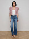 Delilah Cropped Cardigan ~ Light Mauve / Gold